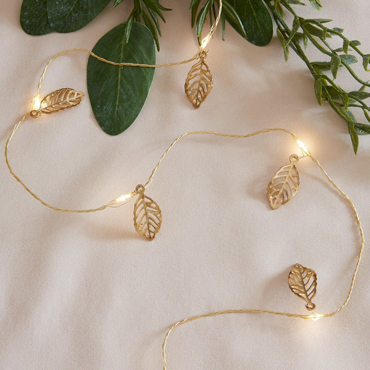 BowLift | Christmas Decorations Gold Leaf String Lights
