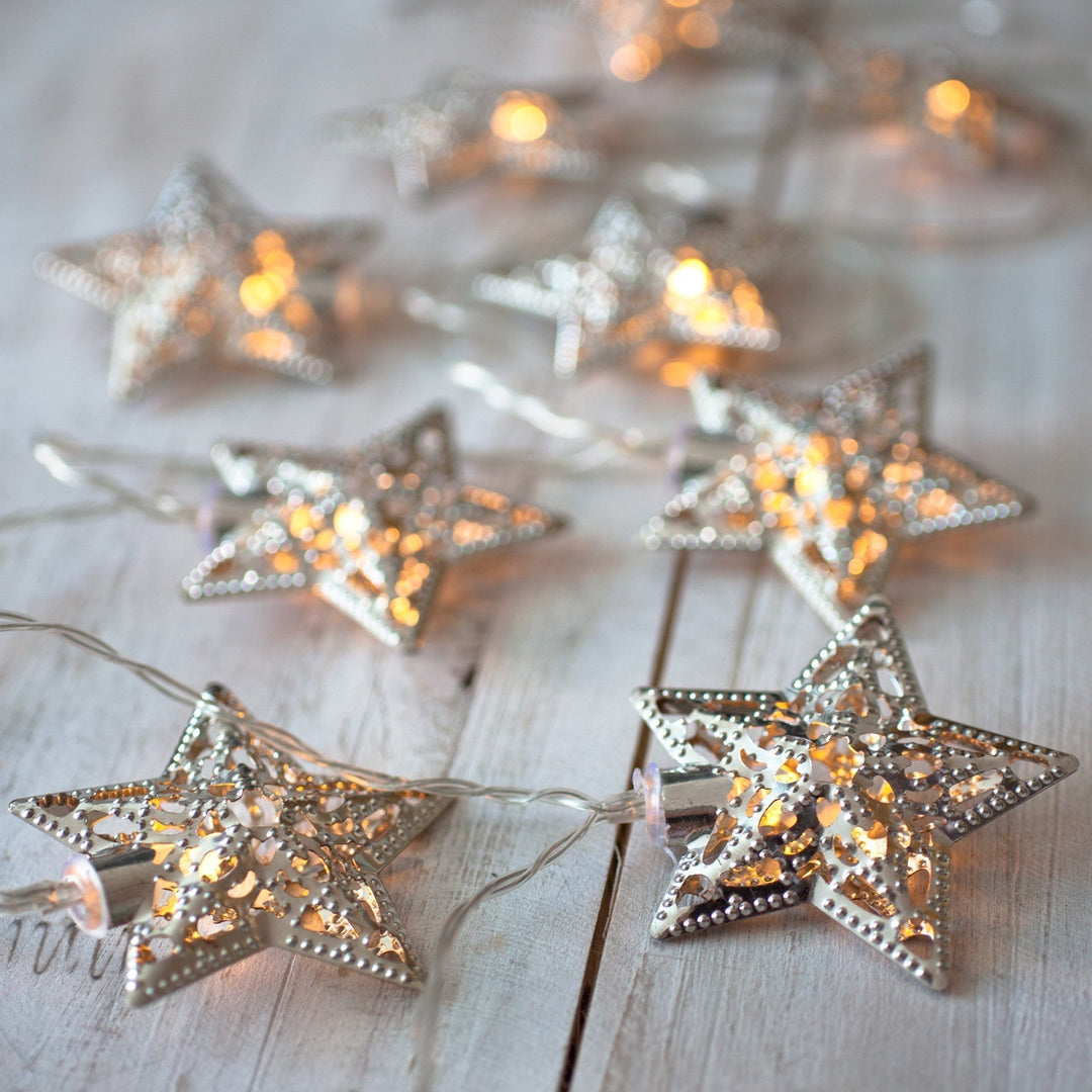BowLift | Christmas Decorations Silver Star String Lights