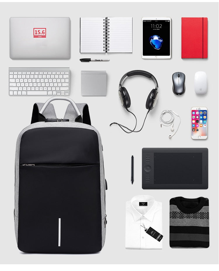 Water-Resistant Anti-Theft Backpack with USB Charging Port – SafeCarry | Bowlift