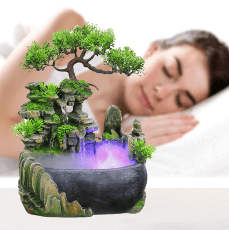 BowLift | ZenFlow Indoor Tabletop Fountain – LED Light Water Feature for Home, Office & Relaxation Décor