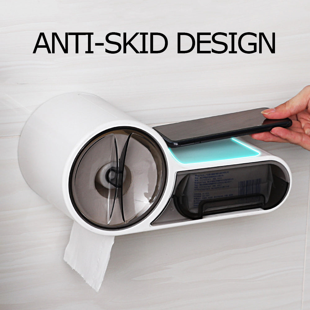 BowLift | Toilet Roll Holder with Waterproof Wall Shelf