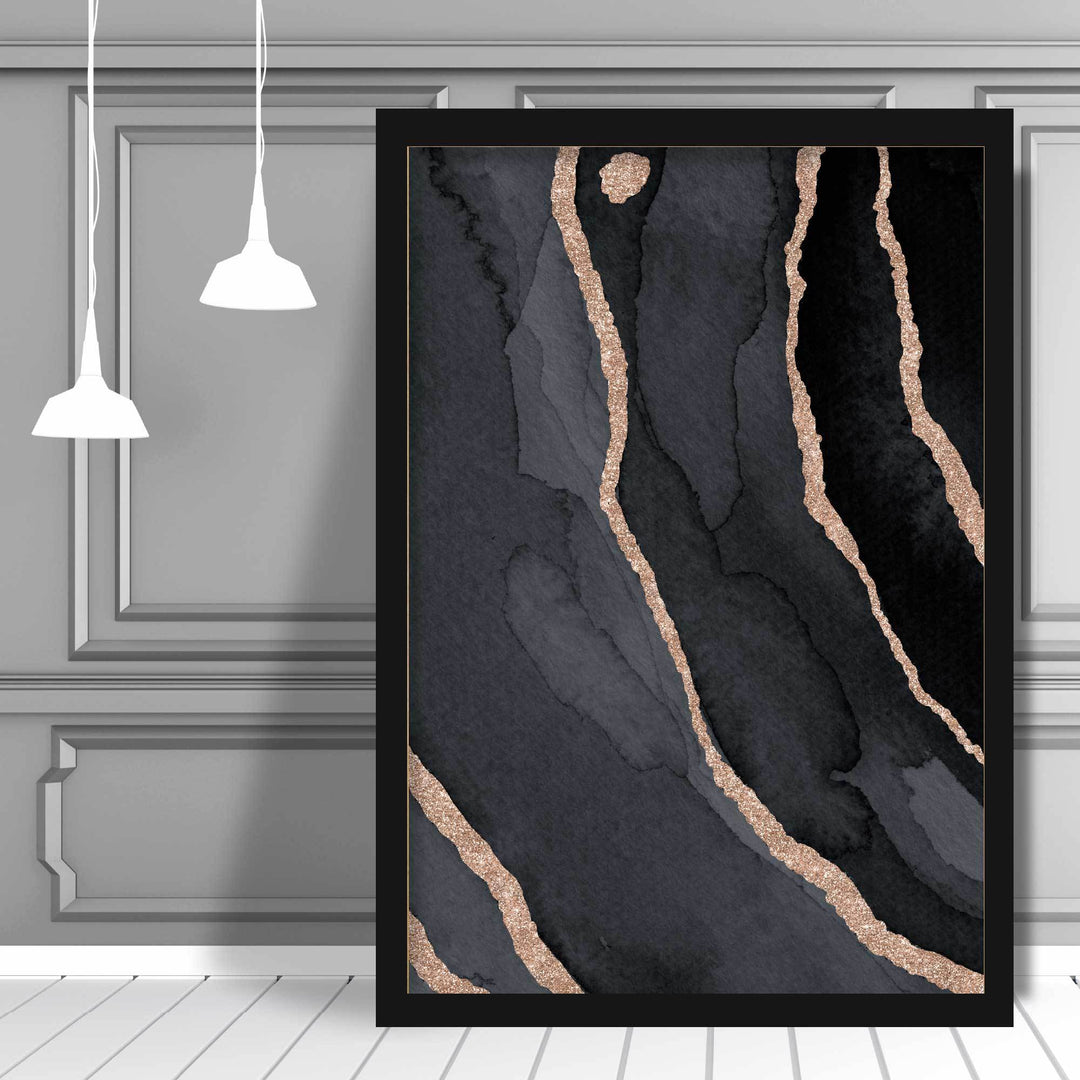 Abstract Black and Gold No. 3 Art Print | Bowlift