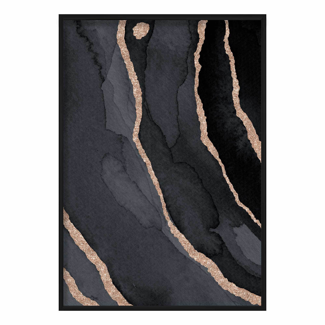 Abstract Black and Gold No. 3 Art Print | Bowlift