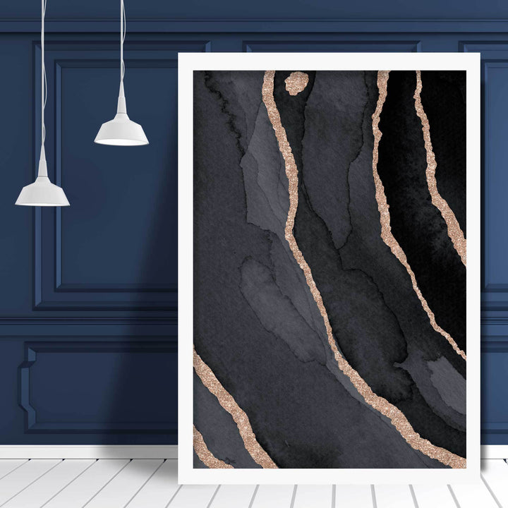 Abstract Black and Gold No. 3 Art Print | Bowlift