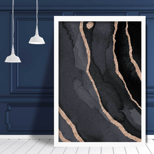 Abstract Black and Gold No. 3 Art Print | Bowlift