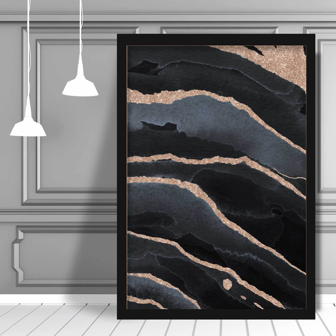 Abstract Black and Gold No. 2 Art Print | Bowlift