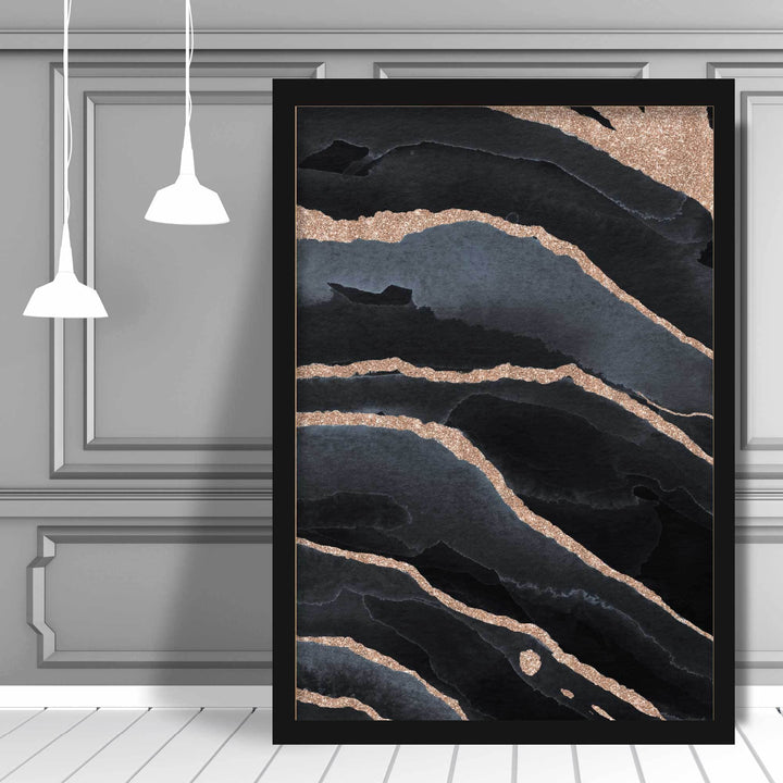 Abstract Black and Gold No. 2 Art Print | Bowlift