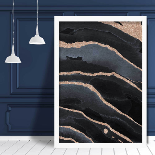 Abstract Black and Gold No. 2 Art Print | Bowlift