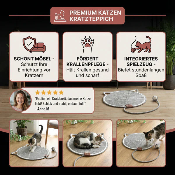 2-in-1 Cat Scratching Carpet & Play Mat Bowlift