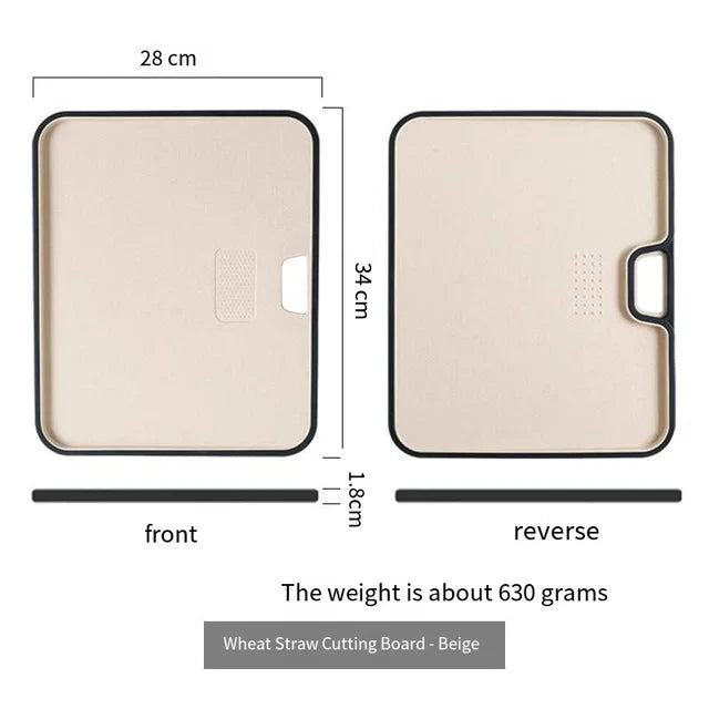 Wheat Straw Cutting Board Chopping Board Hanging Hole Spillover Board | Bowlift