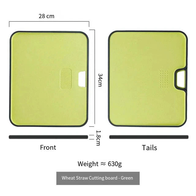 Wheat Straw Cutting Board Chopping Board Hanging Hole Spillover Board | Bowlift