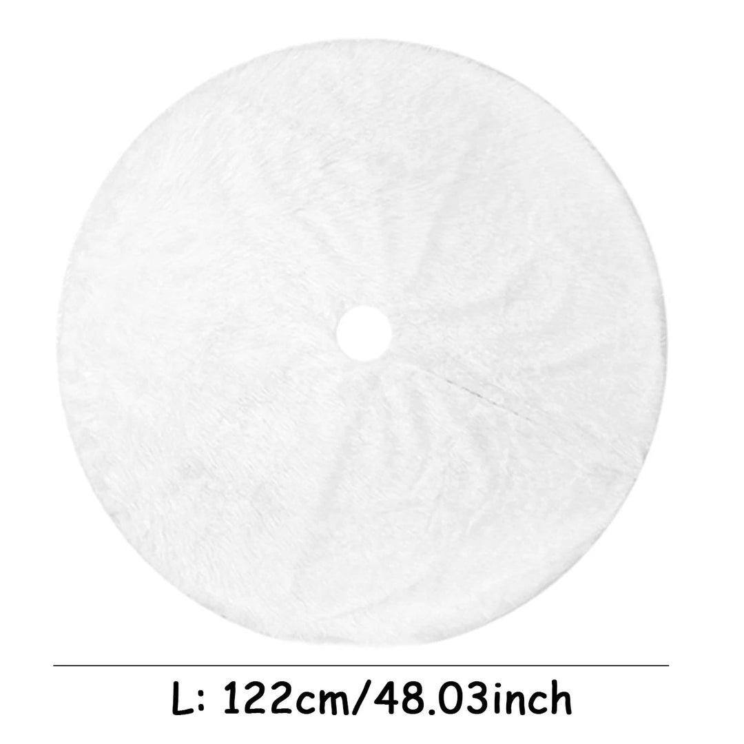 BowLift | White Faux Fur Christmas Tree Skirt – Elegant Plush Carpet for Holiday Décor & New Year Charm