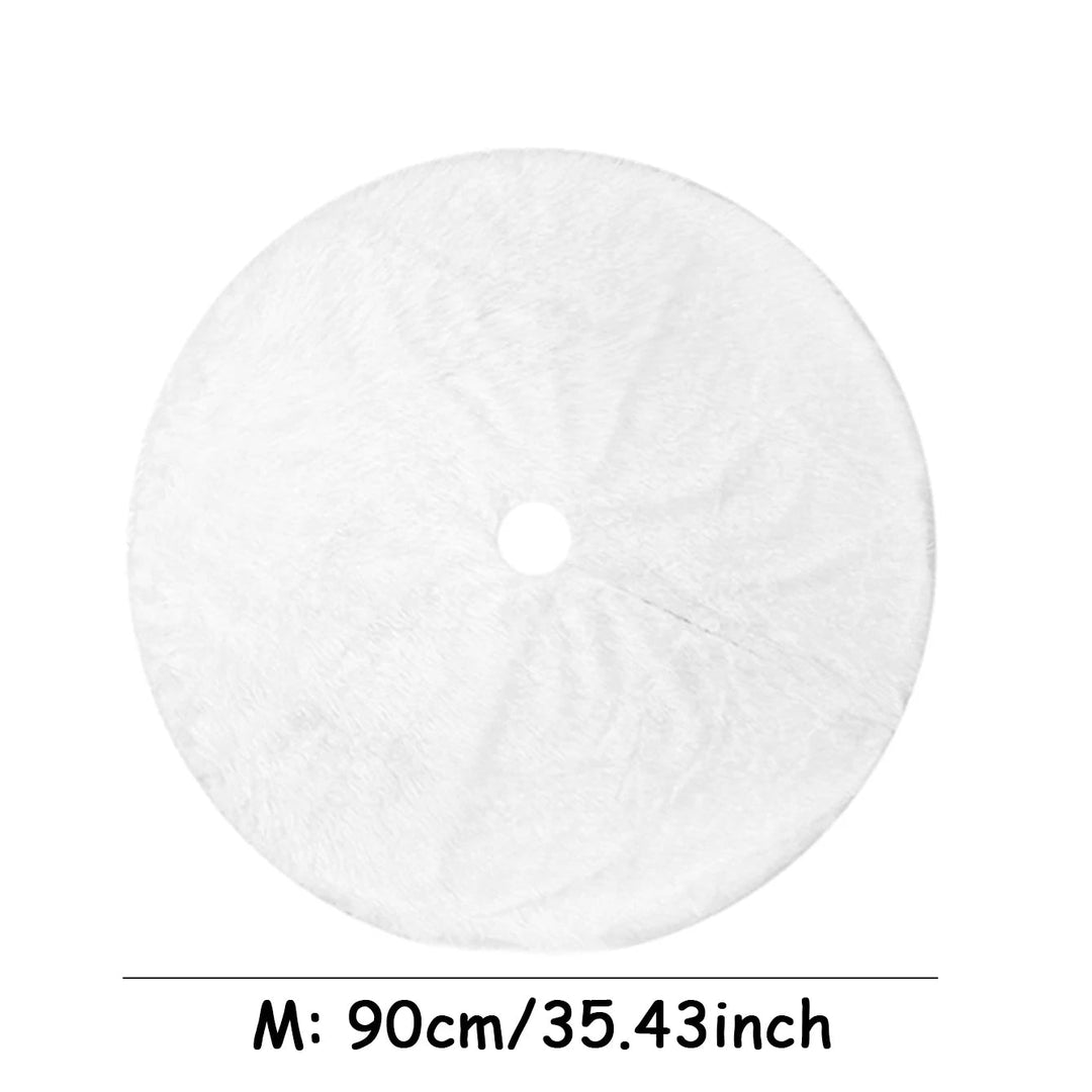 BowLift | White Faux Fur Christmas Tree Skirt – Elegant Plush Carpet for Holiday Décor & New Year Charm