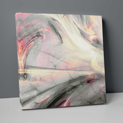 Abstract Fractal Gray Pink Red Print No. 1 on Canvas | Bowlift