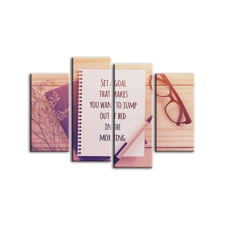 4 Piece Inspirational Art - Canvas Wall Art Painting | Bowlift