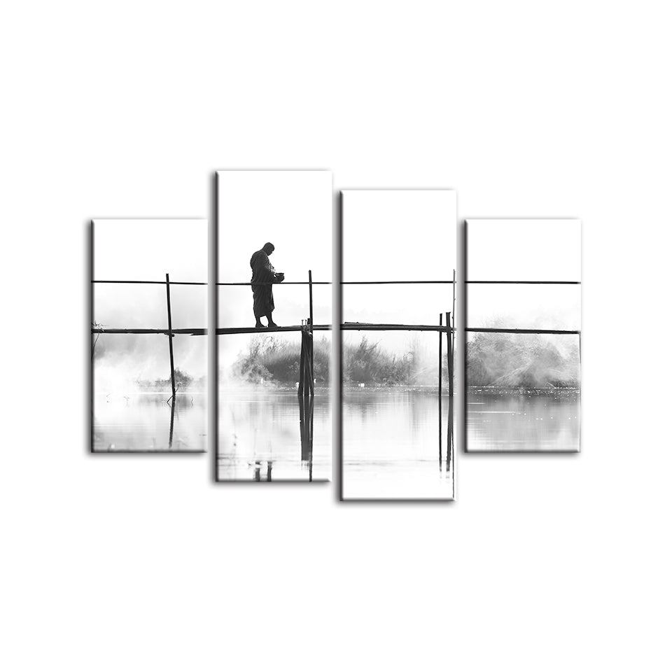 Bridge Walking 4 Piece - Canvas Wall Art Painting | Bowlift