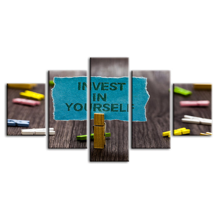 Invest In Yourself 5 Piece - Canvas Wall Art Painting | Bowlift
