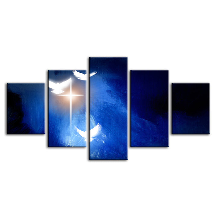 Shining Doves 5 Piece - Canvas Wall Art Painting | Bowlift