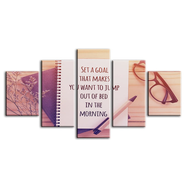 5 Piece Inspirational Art - Canvas Wall Art Painting | Bowlift