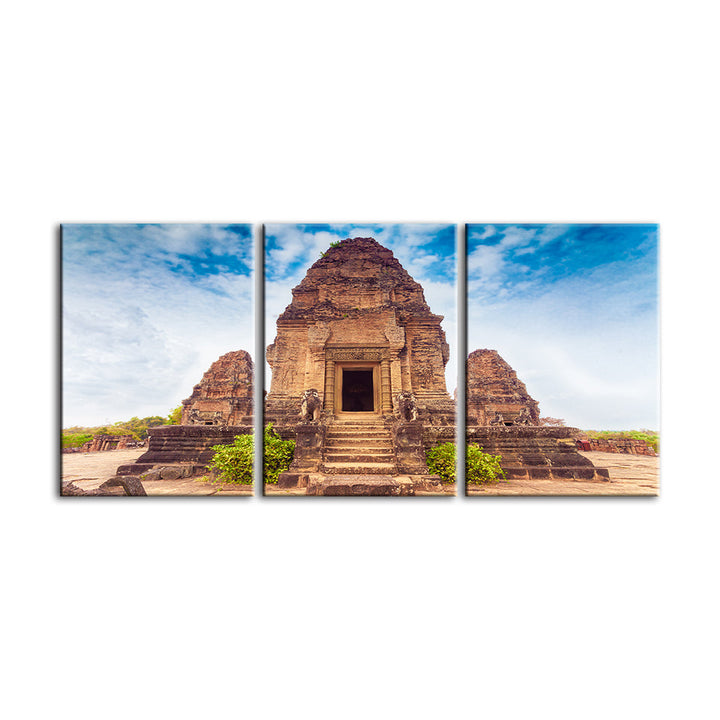 Ancient Temple 3 Piece - Canvas Wall Art Painting | Bowlift