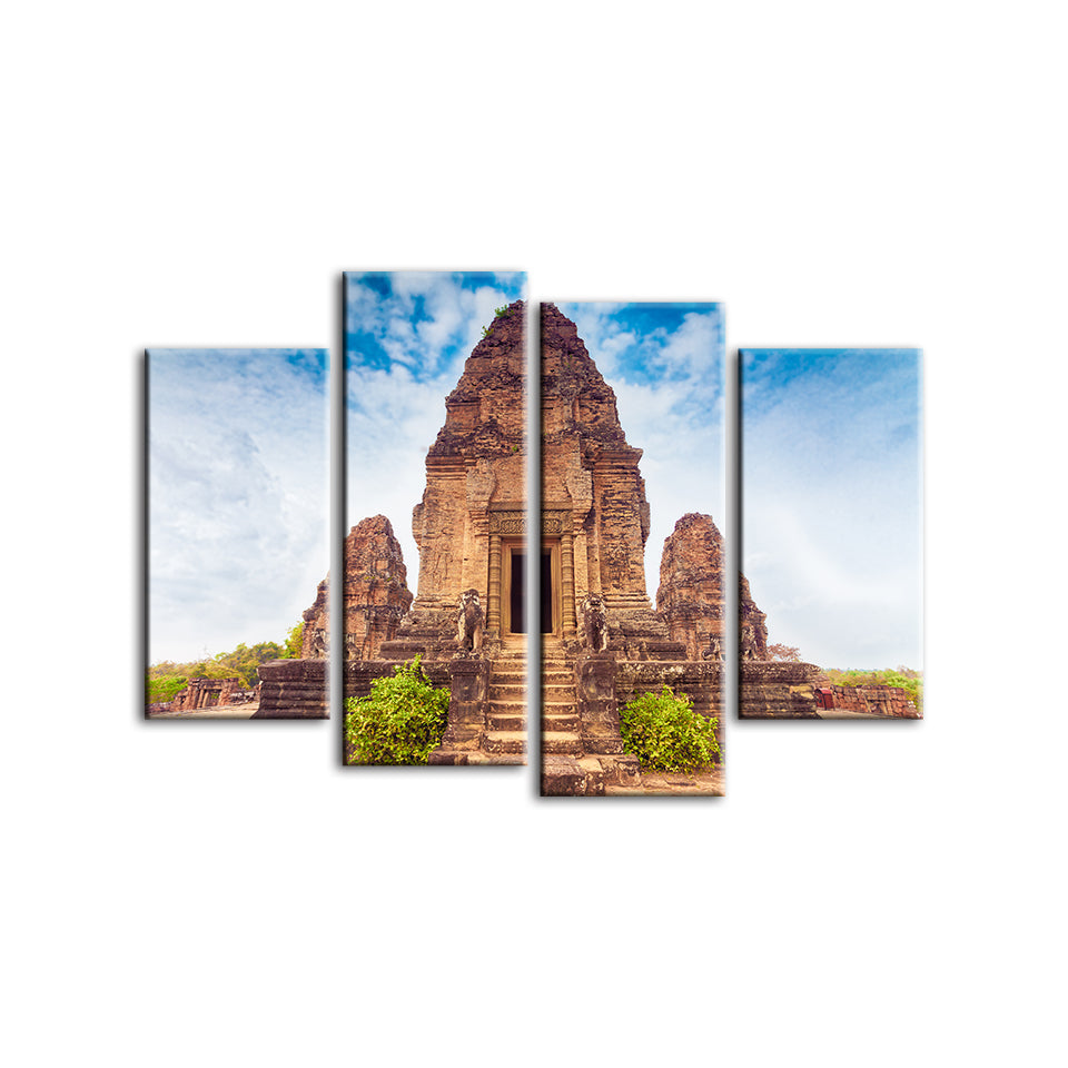 Ancient Temple 4 Piece - Canvas Wall Art Painting | Bowlift