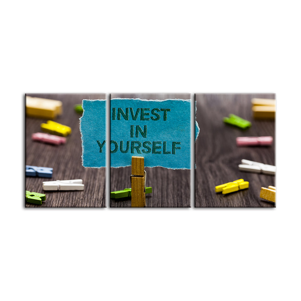 Invest In Yourself 3 Piece - Canvas Wall Art Painting | Bowlift
