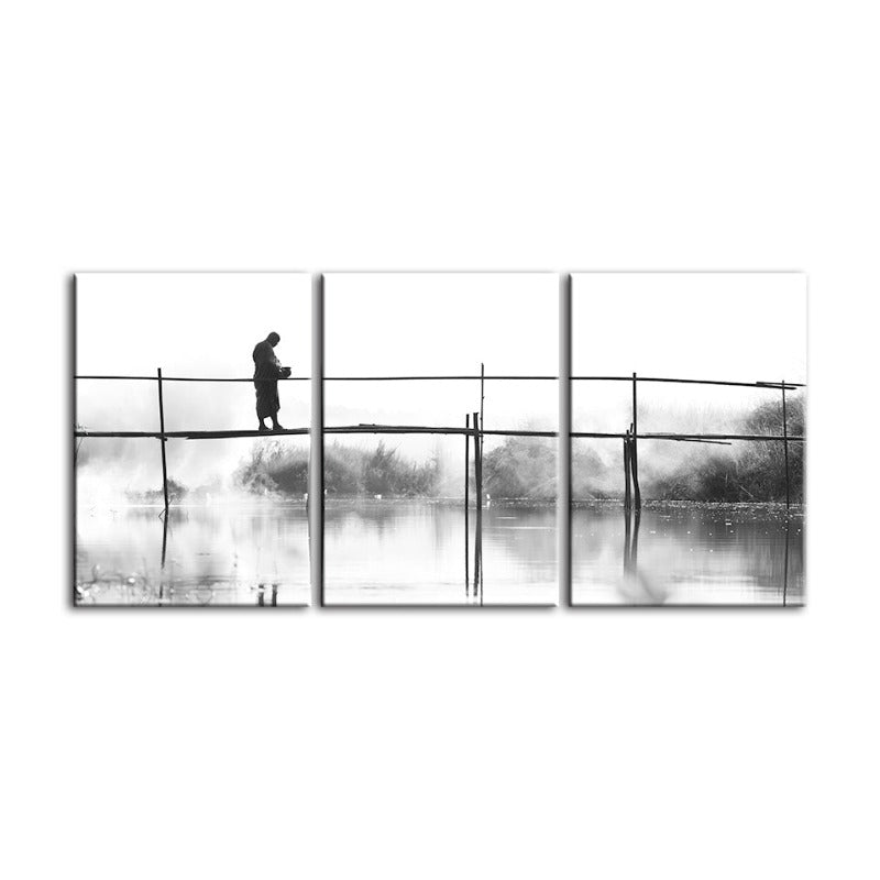 Water Bridge-Canvas Wall Art Painting 3 Pieces | Bowlift