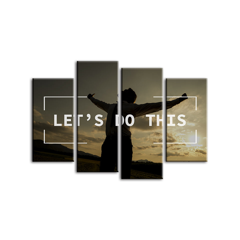 Let's Do This 4 Piece - Canvas Wall Art Painting | Bowlift