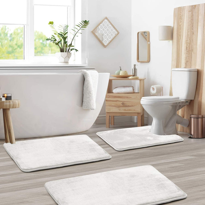 BowLift | Memory Foam Bath Mat Set | Ultra-Soft, Super Absorbent & Non-Slip for Bathroom Comfort
