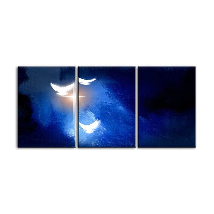 Shining Doves 3 Piece - Canvas Wall Art Painting | Bowlift
