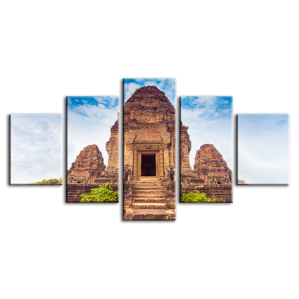 Ancient Temple 5 Piece - Canvas Wall Art Painting | Bowlift