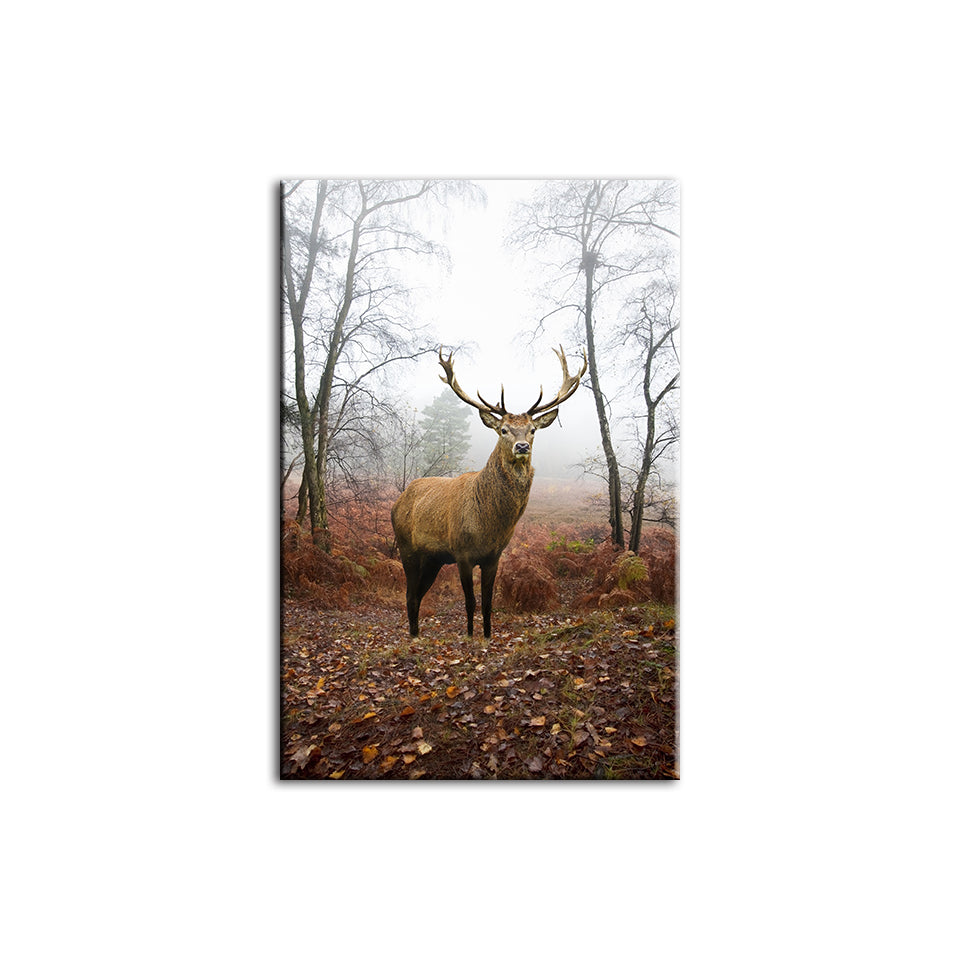 Misty Fall Deer - Canvas Wall Art Painting | Bowlift
