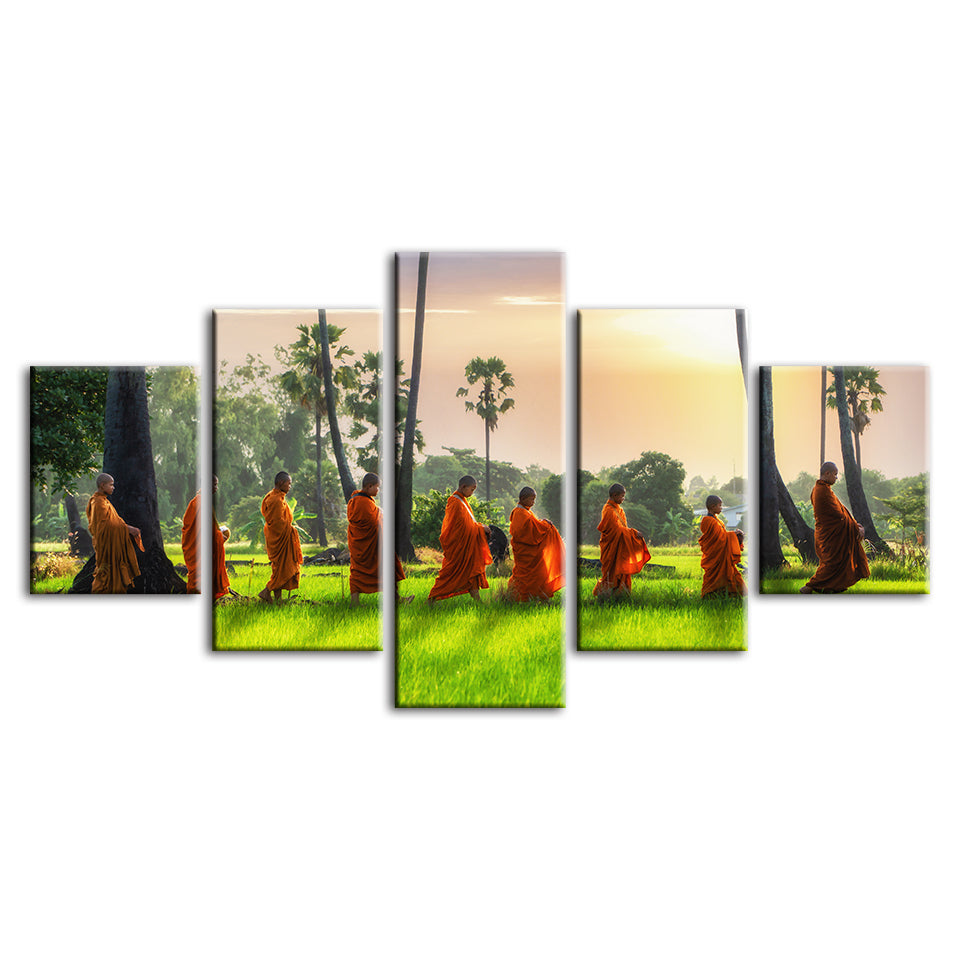 Morning Walk 5 Piece - Canvas Wall Art Painting | Bowlift
