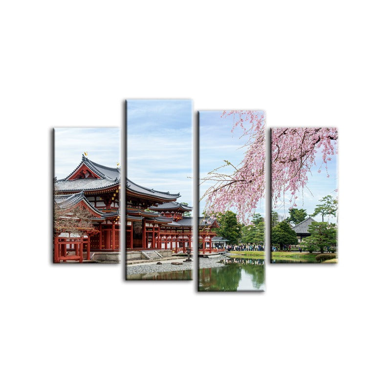 4 Piece Gorgeous Cherry Blossom - Canvas Wall Art Painting | Bowlift
