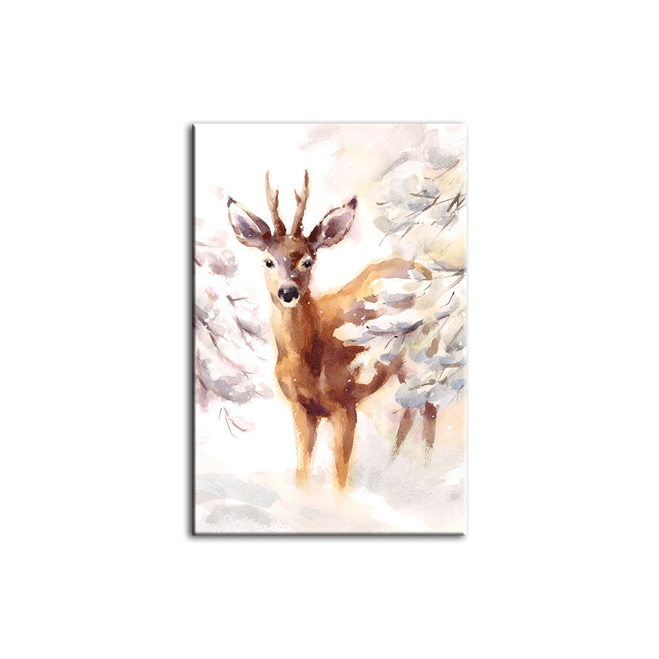 Young Elegant Deer - Canvas Wall Art Painting | Bowlift