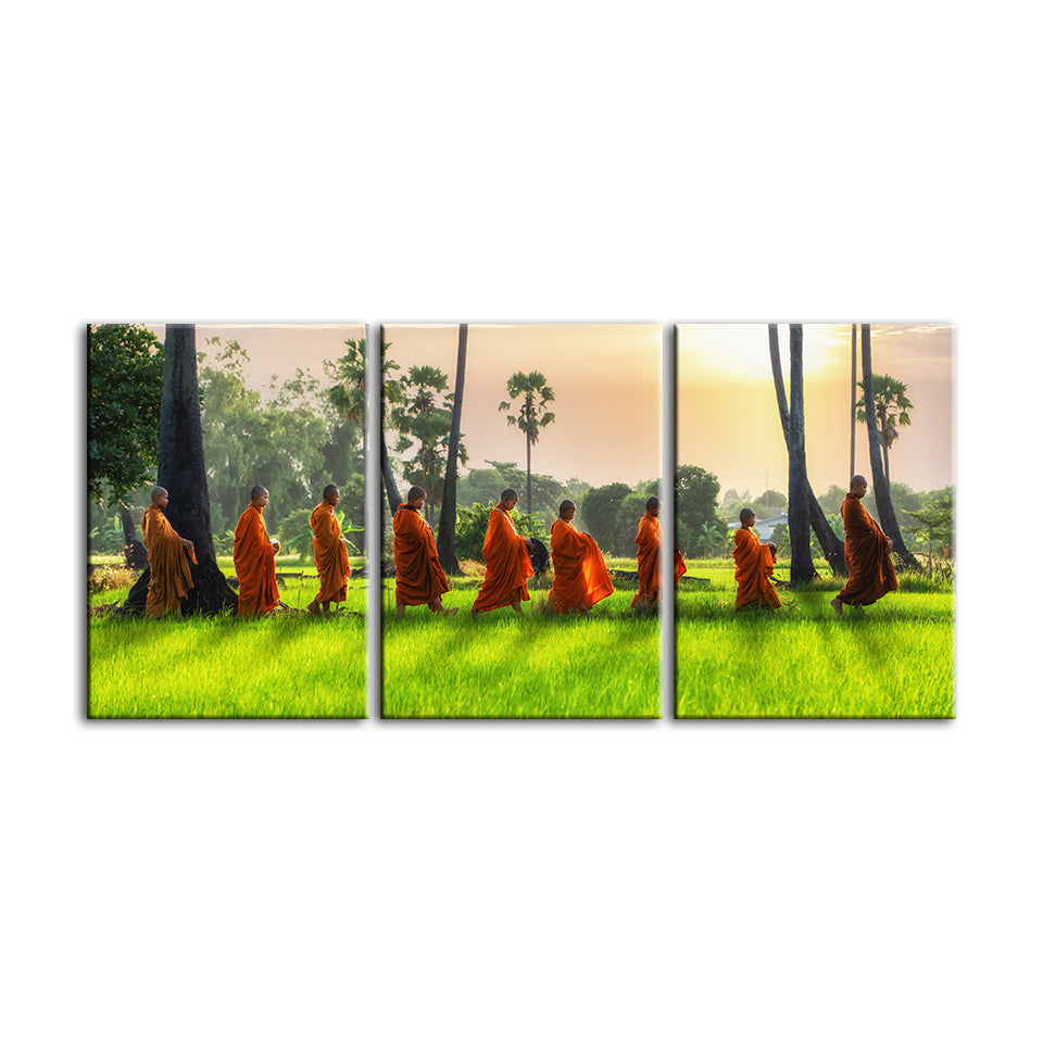 Morning Walk 3 Piece - Canvas Wall Art Painting | Bowlift
