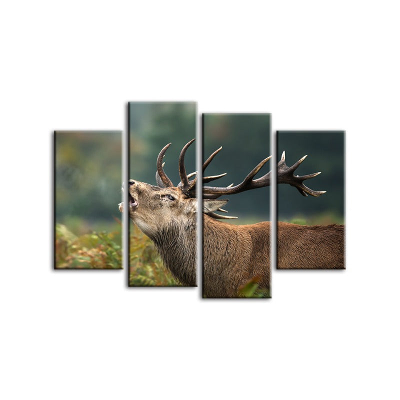 4 Piece Bleating Elk - Canvas Wall Art Painting | Bowlift
