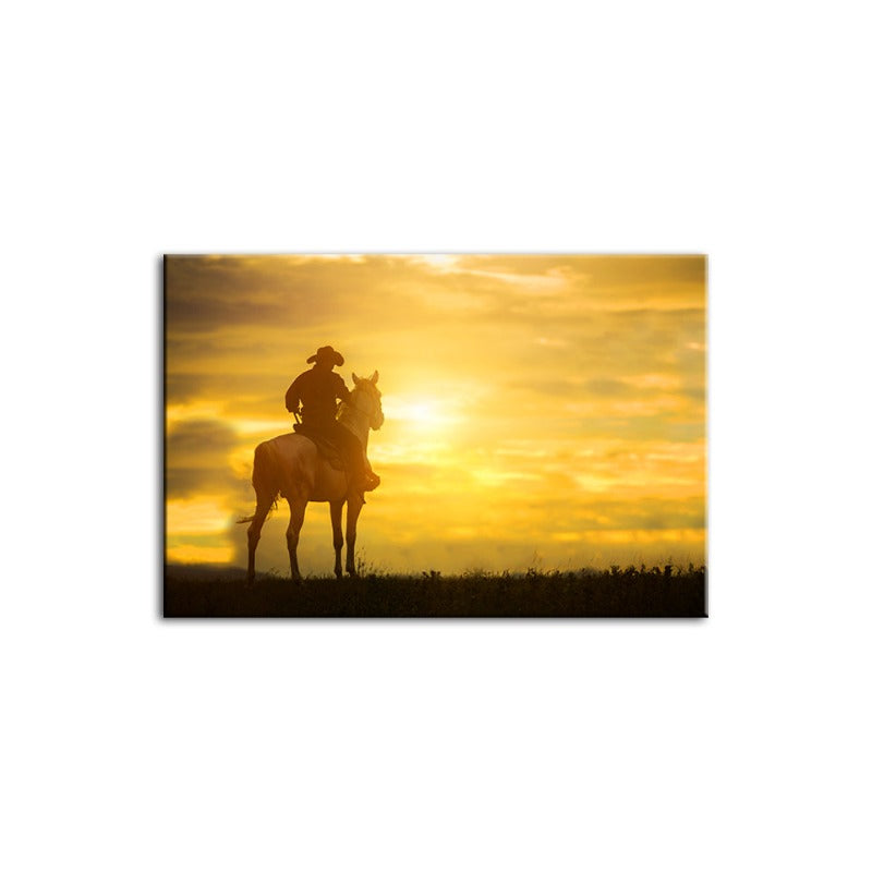 A Cowboy And His Steed - Canvas Wall Art Painting | Bowlift