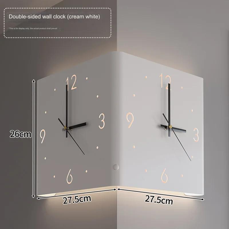 BowLift | Double-Sided Illuminated Corner Silent Wall Clock