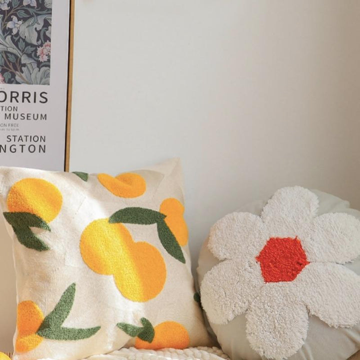 BowLift | Orange Embroidered Decorative Pillow