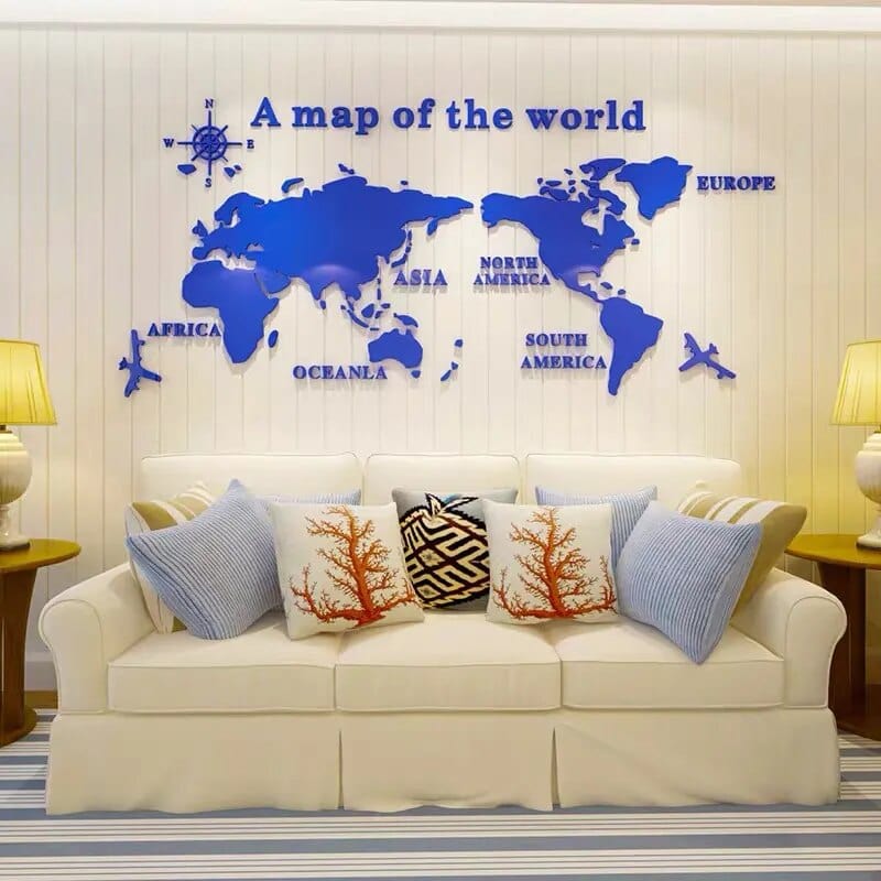 BowLift | 3D World Map Wall Sticker