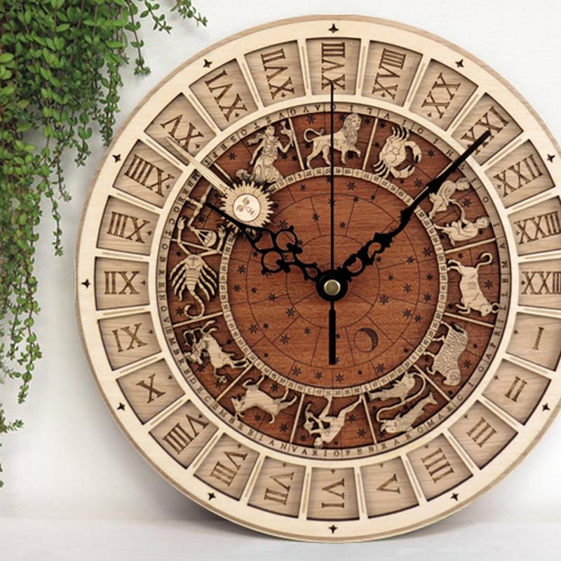BowLift | Zodiac Signs Wooden Wall Clock