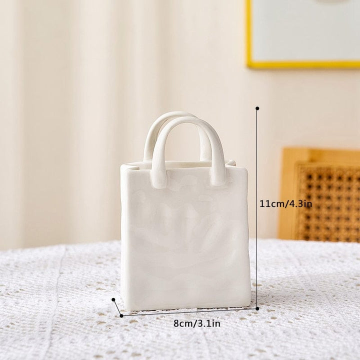 BowLift | White Bag Porcelain Vase