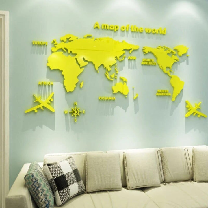 BowLift | 3D World Map Wall Sticker