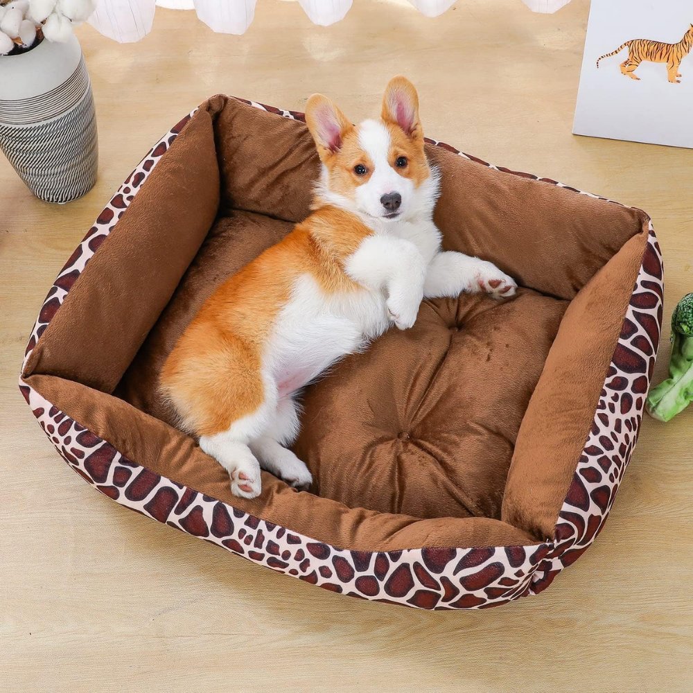 WildComfort • Plush Leopard Print Bed - Dog Bed - BowLift