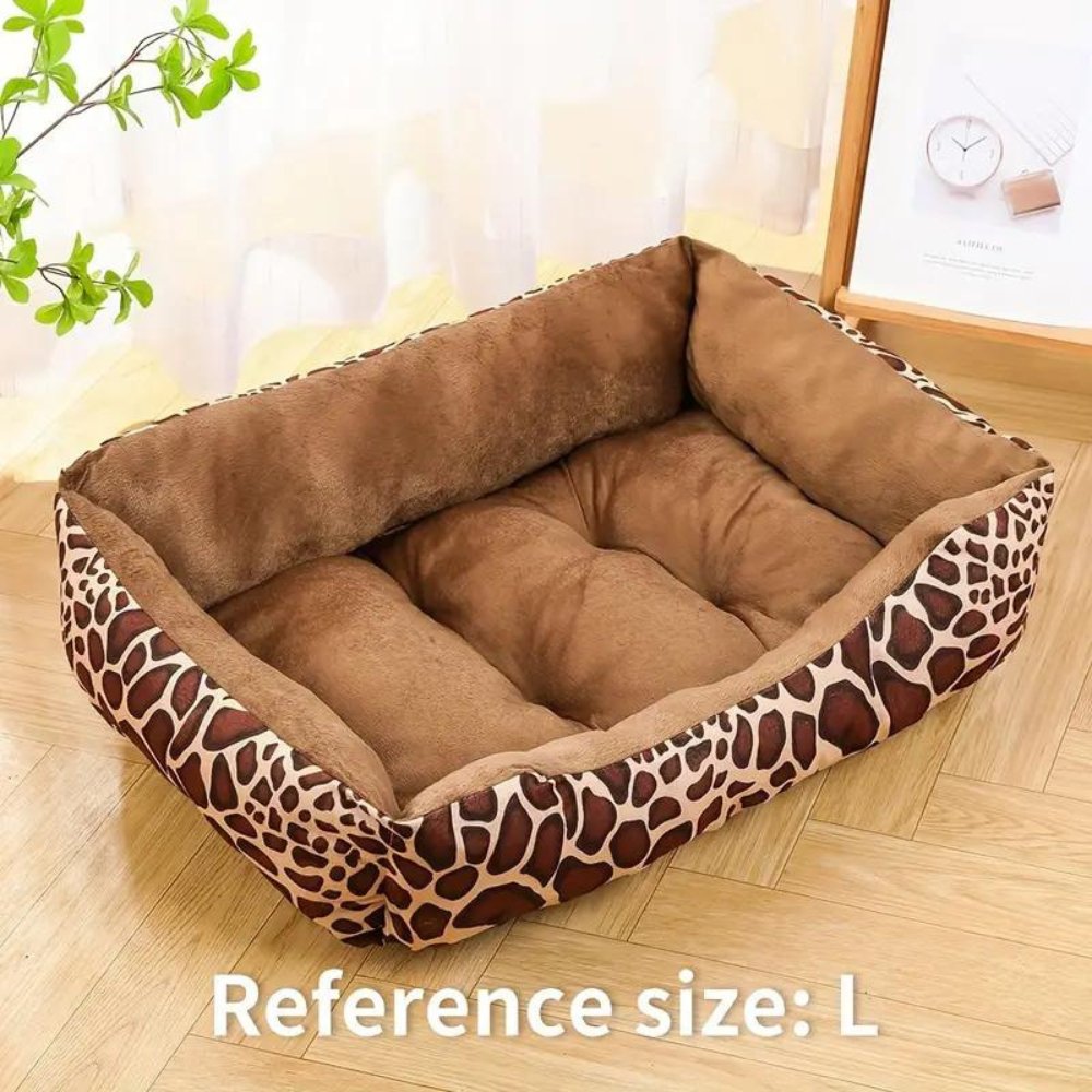 WildComfort • Plush Leopard Print Bed - Dog Bed - BowLift