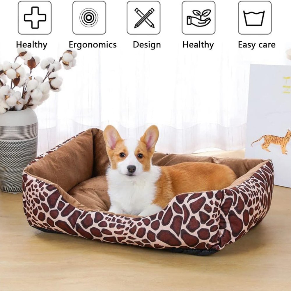 WildComfort • Plush Leopard Print Bed - Dog Bed - BowLift