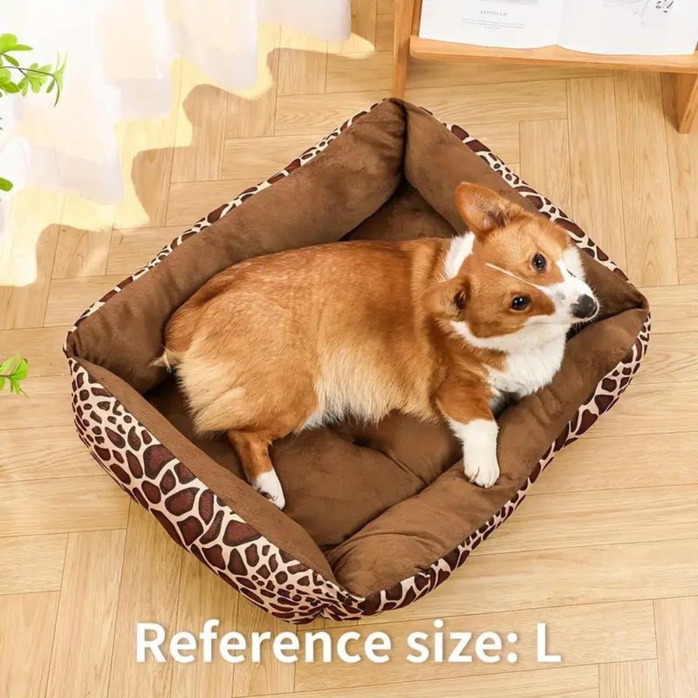 WildComfort • Plush Leopard Print Bed - Dog Bed - BowLift