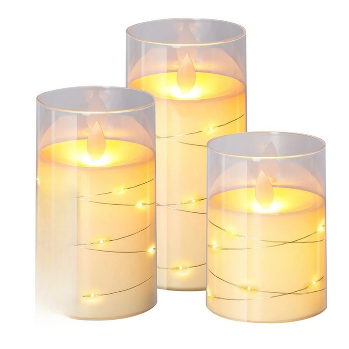 BowLift | LED Ambient Candle Lights | Realistic Flame Aura, Customizable Brightness & Timer Settings for Home Decor and Events