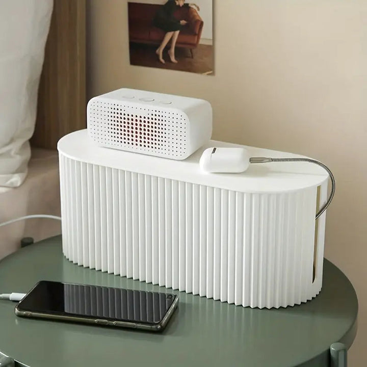 BowLift | Ordoca Cable Box Desk Organizer | Cable Management & Storage | White | 30x11x13 cm